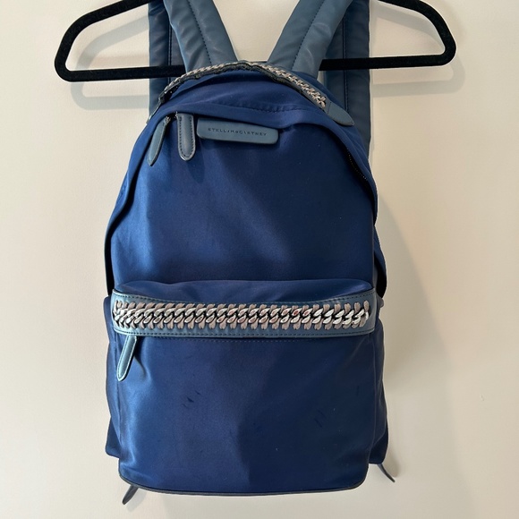 Stella McCartney Blue 'falabella Go' Satin Backpack - Picture 2 of 13